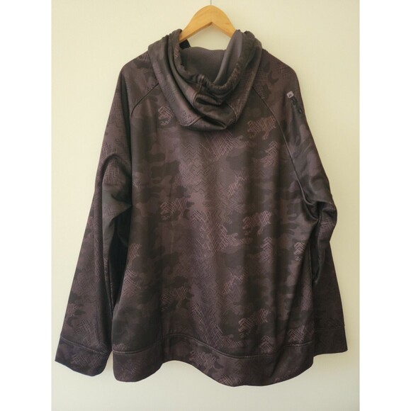 And1 Mens Camo Hoodie 2XL Brown Long Sleeve Kangaroo Pocket Pullover Sweatshirt - Picture 2 of 10